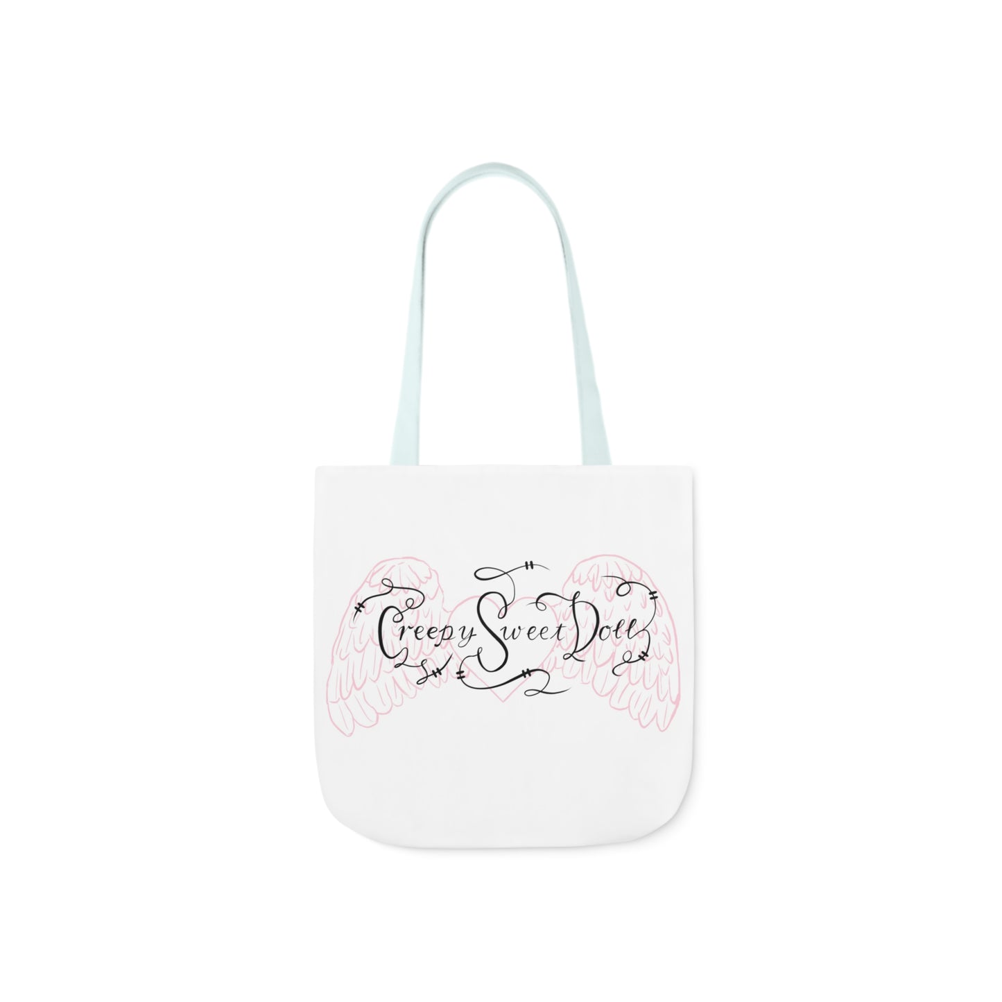 creepy sweet doll canvas tote bag