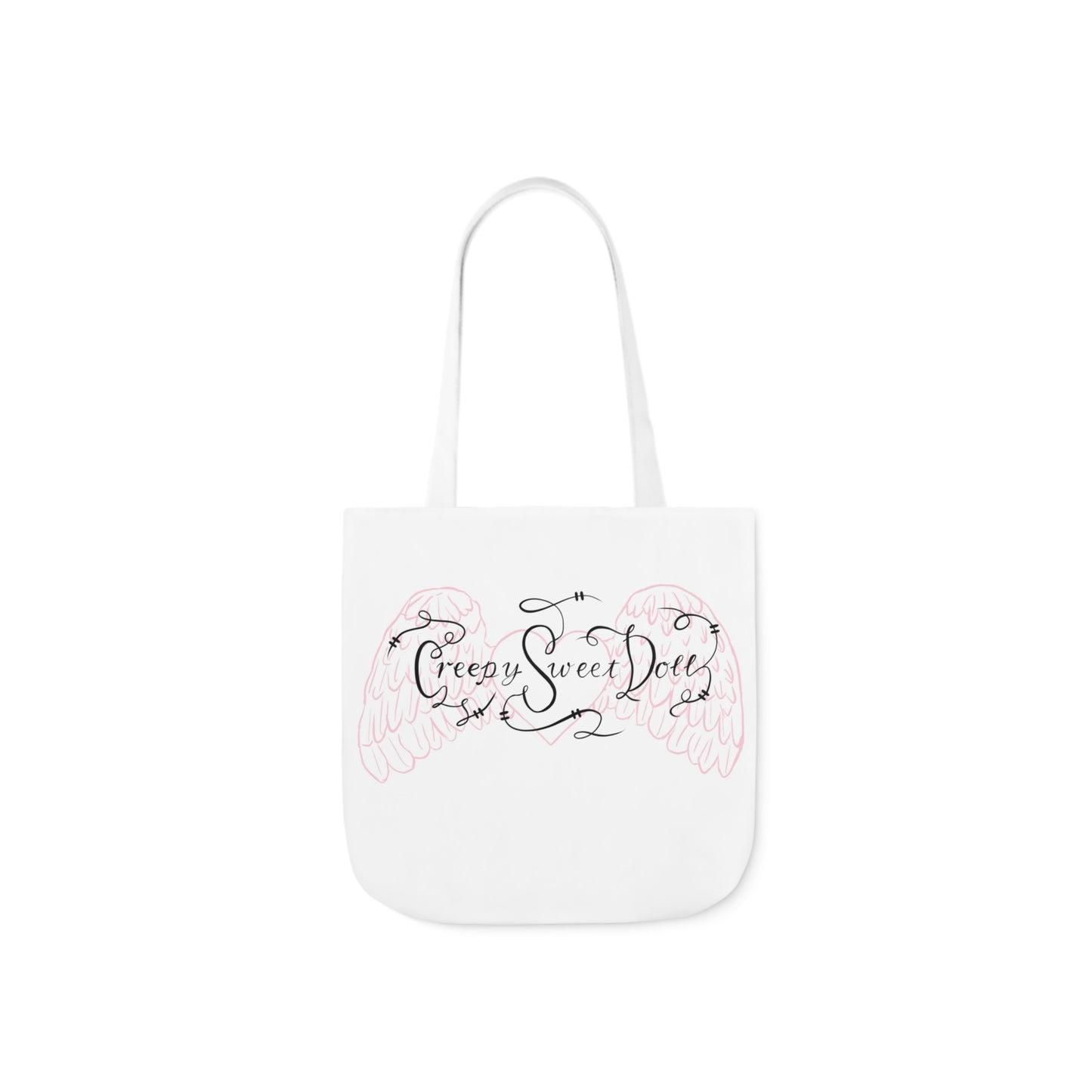 creepy sweet doll canvas tote bag