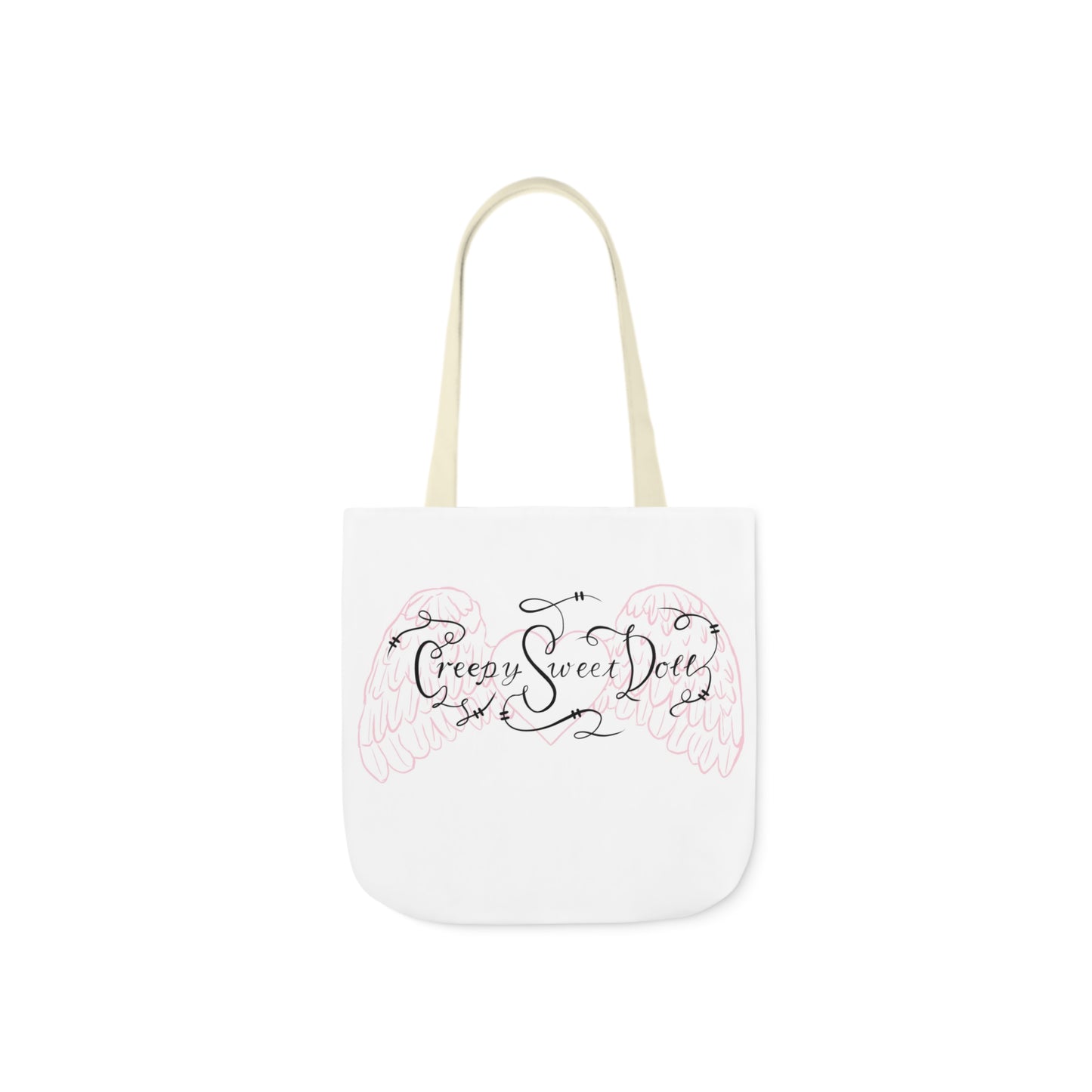 creepy sweet doll canvas tote bag