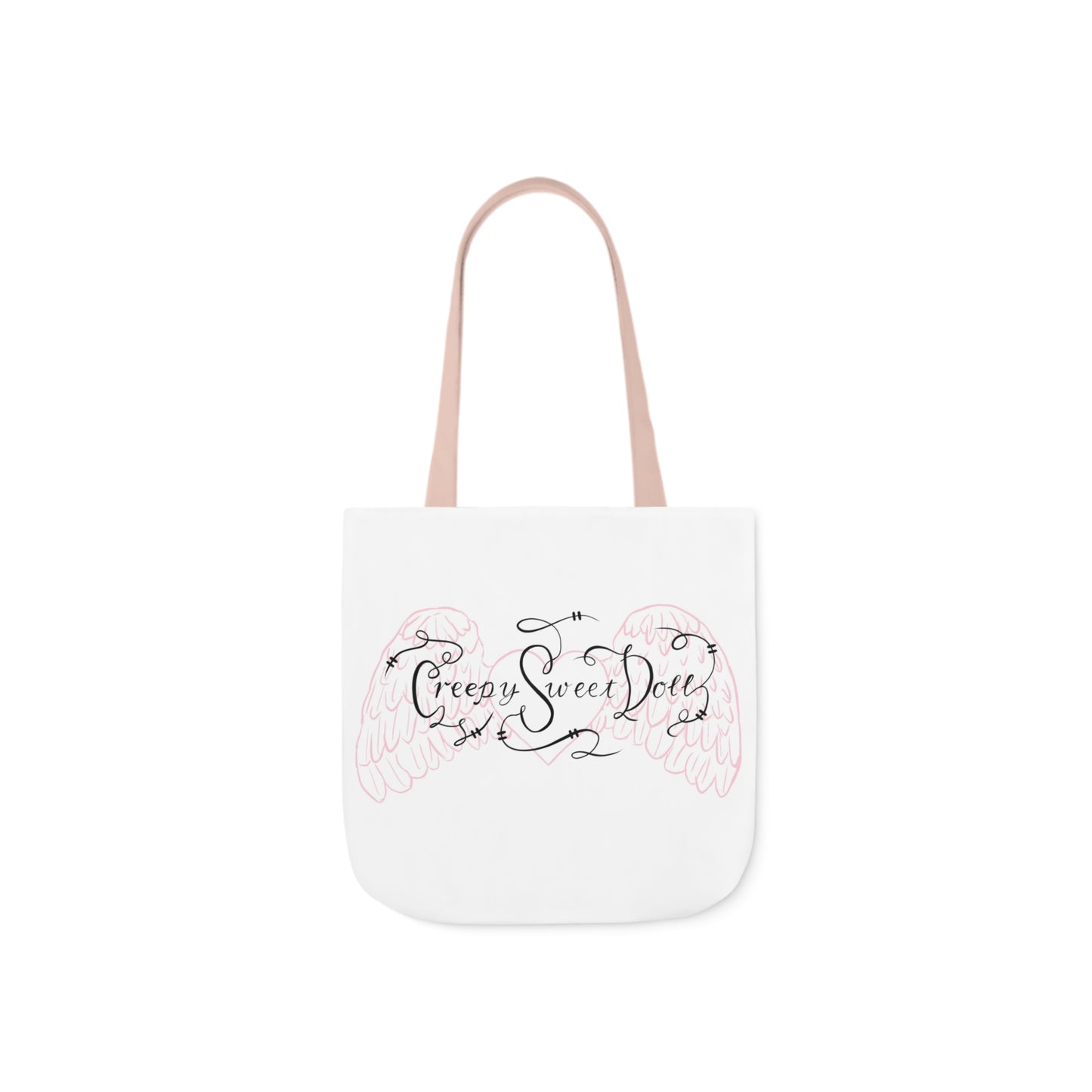 creepy sweet doll canvas tote bag