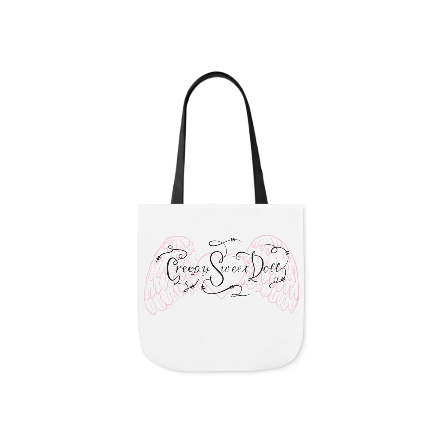 creepy sweet doll canvas tote bag