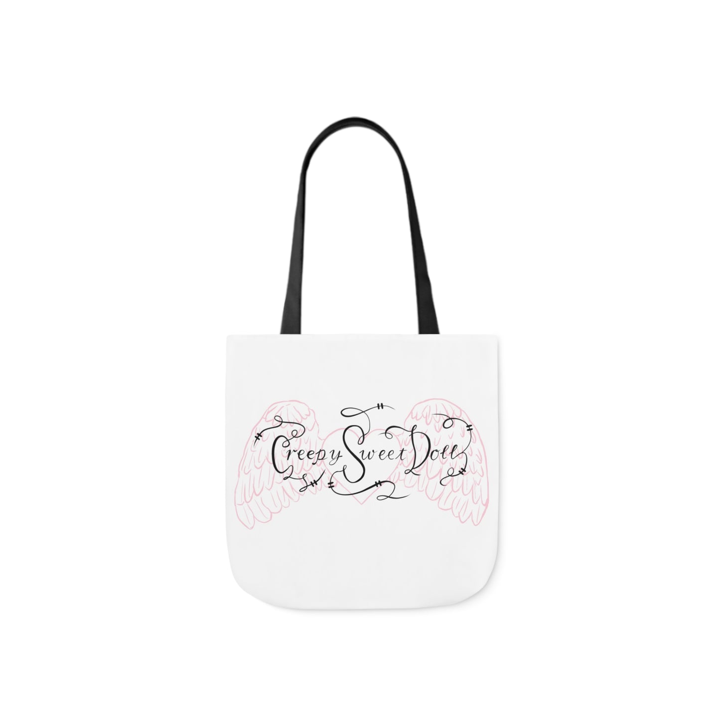 creepy sweet doll canvas tote bag